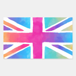 Niedliche britische Flagge Rechteckiger Aufkleber