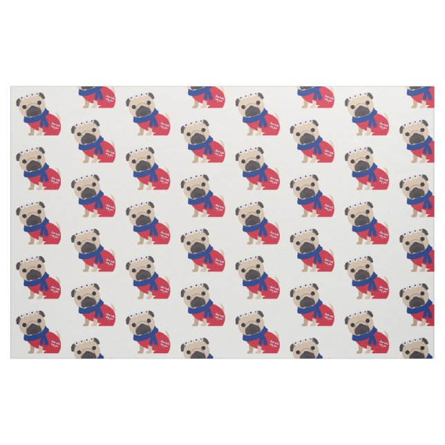 Niedliche britische Möpsen Stoff (Fat Quarter (45,7 x 55,9 cm))