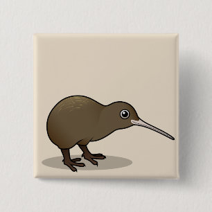 Niedliche Brown-Kiwi von Neuseeland Button