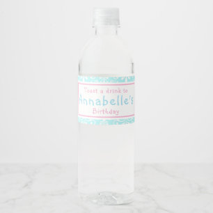 Niedliche Brünette Ballerina Geburtstagsparina Wasserflaschenetikett