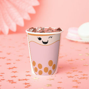 Niedliche Bubble Tea Boba Pappbecher