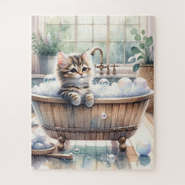 Niedliche Bubbly Kitt Bath Time Puzzle (Vertikal)