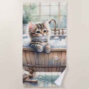 Niedliche Bubbly Kitt Bath Time Strandtuch