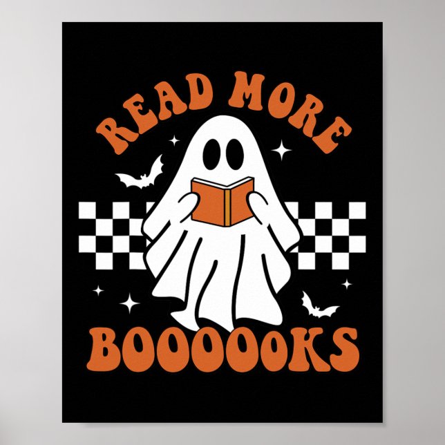 Niedliche Bücher Ghost Read more Books Fun Teacher Poster (Vorne)