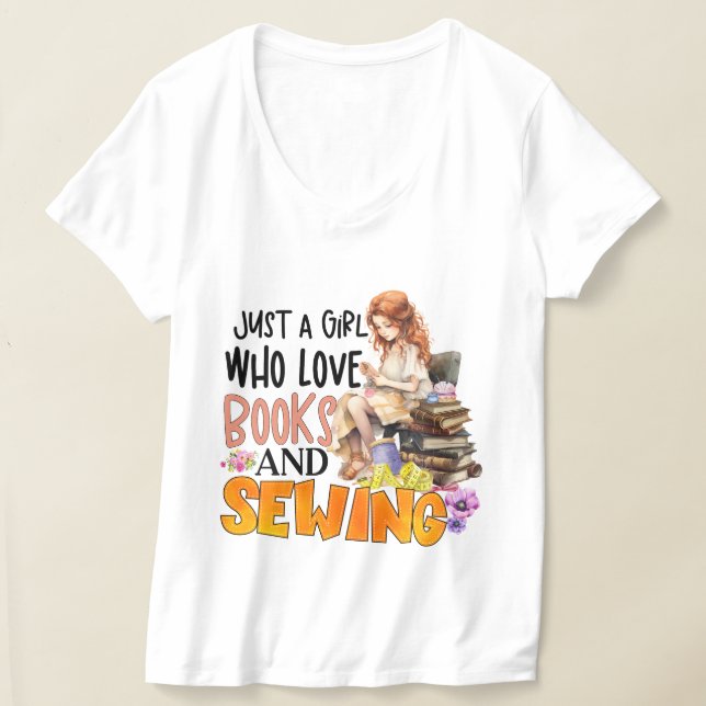 Niedliche Bücher nähen Wortkunst T-Shirt (Ablage )