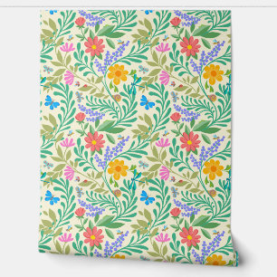 Niedliche Bugs Funny Floral Spring Summer Pastel G Tapete