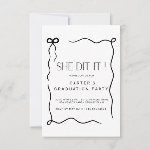 niedliche Bugschleife, Minimalistische Schwarz-Wei Save The Date
