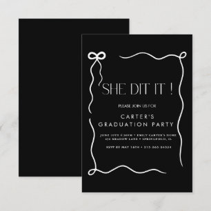 niedliche Bugschleife, Minimalistische Schwarz-Wei Save The Date