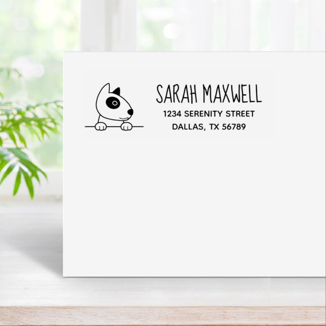 Niedliche Bull Terrier Dog Pet Adresse Gummistempel (Von Creator hochgeladen)