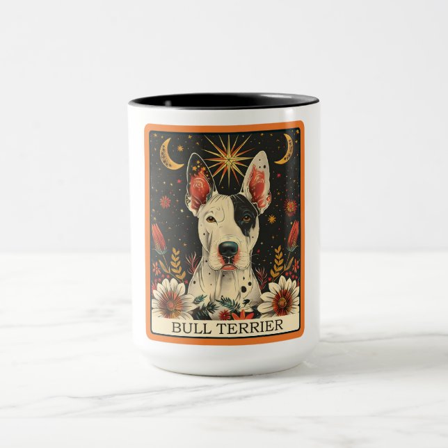 Niedliche Bull Terrier Dog Tarot Card Tasse (Zentrum)
