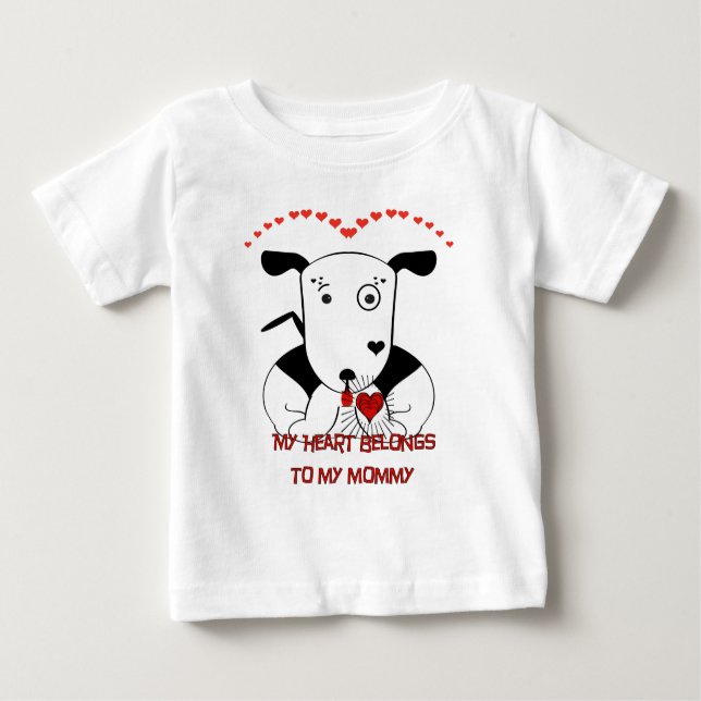 Niedliche Bull Terrier Valentine's Day Baby T - Sh Baby T-shirt (Vorderseite)