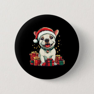 Niedliche Bull Terrier Weihnachtsmannmütze Weihnac Button