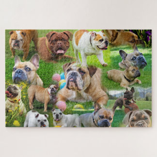 Niedliche Bulldog Art | Foto Collage Hunde Puzzle