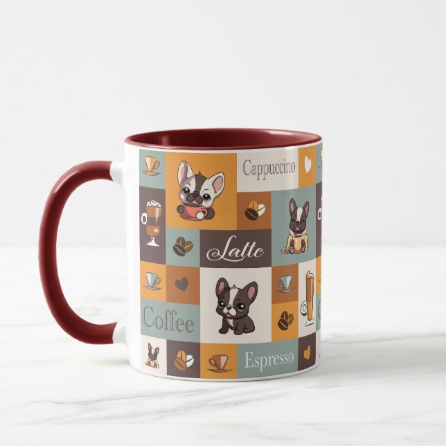 Niedliche Bulldog-Kaffee-Liebe Tasse (Links)