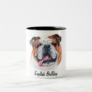 Niedliche Bulldog-Tasse Zweifarbige Tasse