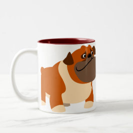Niedliche Bulldog-Tasse Zweifarbige Tasse