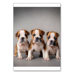 Niedliche Bulldoggen Welpen Dog Lovers Gift Tischnummer