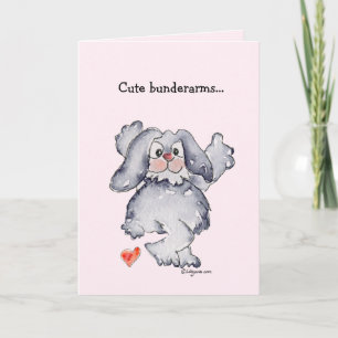Niedliche Bunderarms Cartoon Kaninchen Liebe Feiertagskarte