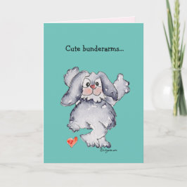 Niedliche Bunderarms Cartoon Kaninchen Liebe Feiertagskarte