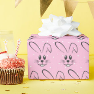 Niedliche Bunnies auf Polka-Punkten Geschenkpapier