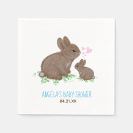 Niedliche Bunnies Herz Custom Boy Baby Dusche Serviette