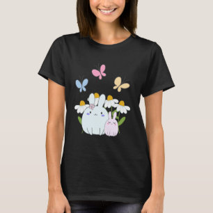 Niedliche Bunnies mit Frühlingsmessen und Schmette T-Shirt