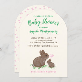 Niedliche Bunnies mit Herz-Baby-Dusche Einladung