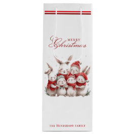 Niedliche bunnies und Individuelle Name Frohe Weih Geschenktüte Für Weinflaschen