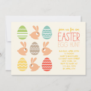 Niedliche Bunnies und Ostereier Ostereier Party Einladung
