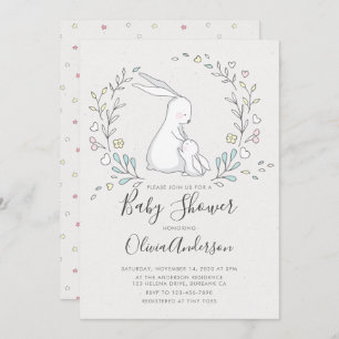 Niedliche Bunny Baby Dusche Einladung