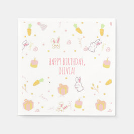 Niedliche Bunny Birthday Party Napkins Hop Two It  Serviette