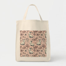 Niedliche Bunny & Cherry Blossom Tote Tasche