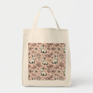 Niedliche Bunny & Cherry Blossom Tote Tasche