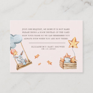 Niedliche Bunny Clouds Babyduschkarte Begleitkarte