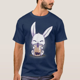 Niedliche Bunny Drink Boba Kawaii Anime Boba Blase T-Shirt
