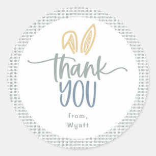 Niedliche Bunny Ears Vielen Dank für den klassisch Runder Aufkleber