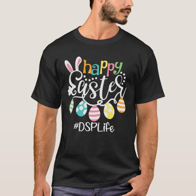 Niedliche Bunny Eggs Happy Oaster DSP T-Shirt (Vorderseite)