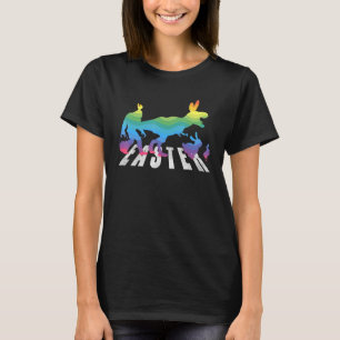 Niedliche Bunny Eggs Osterstraße Überqueren glückl T-Shirt