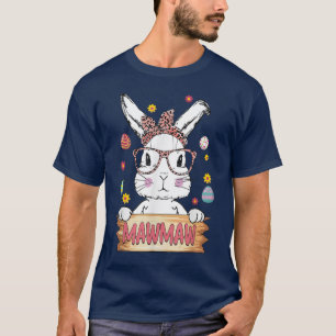 Niedliche Bunny Face Leopard Druckbrille Mawmaw Ea T-Shirt