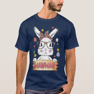 Niedliche Bunny Face Leopard Druckbrille Mawmaw Ea T-Shirt