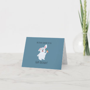 Niedliche Bunny Flies Grußkarte — Geburtstagskarte Karte