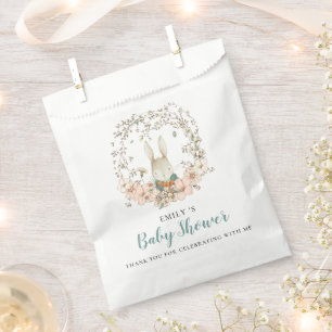Niedliche Bunny Foliage Danke Babydusche Geschenktütchen