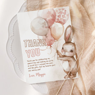 Niedliche Bunny Girl Geburtstagsparty Dankeskarte