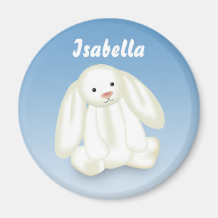 Niedliche Bunny Kids Name Monogramm Magnet