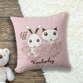 Niedliche Bunny Kitten Animal Friends Pink Girls K Kissen