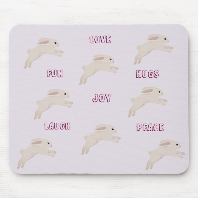 Niedliche Bunny Mouse Pad mit schönen Worten Mousepad (Vorne)