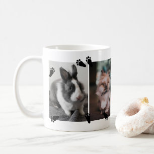 Niedliche Bunny Paw druckt Vier Hasen-Kaninchen-Fo Kaffeetasse