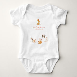 Niedliche Bunny Rabbit Birthday Baby Dusche Einlad Baby Strampler