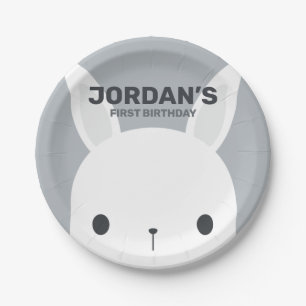 Niedliche Bunny Rabbit Birthday Paper Plate Pappteller