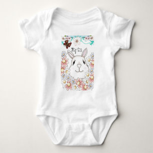Niedliche Bunny Rabbit Blume & Schmetterlinge Baby Strampler